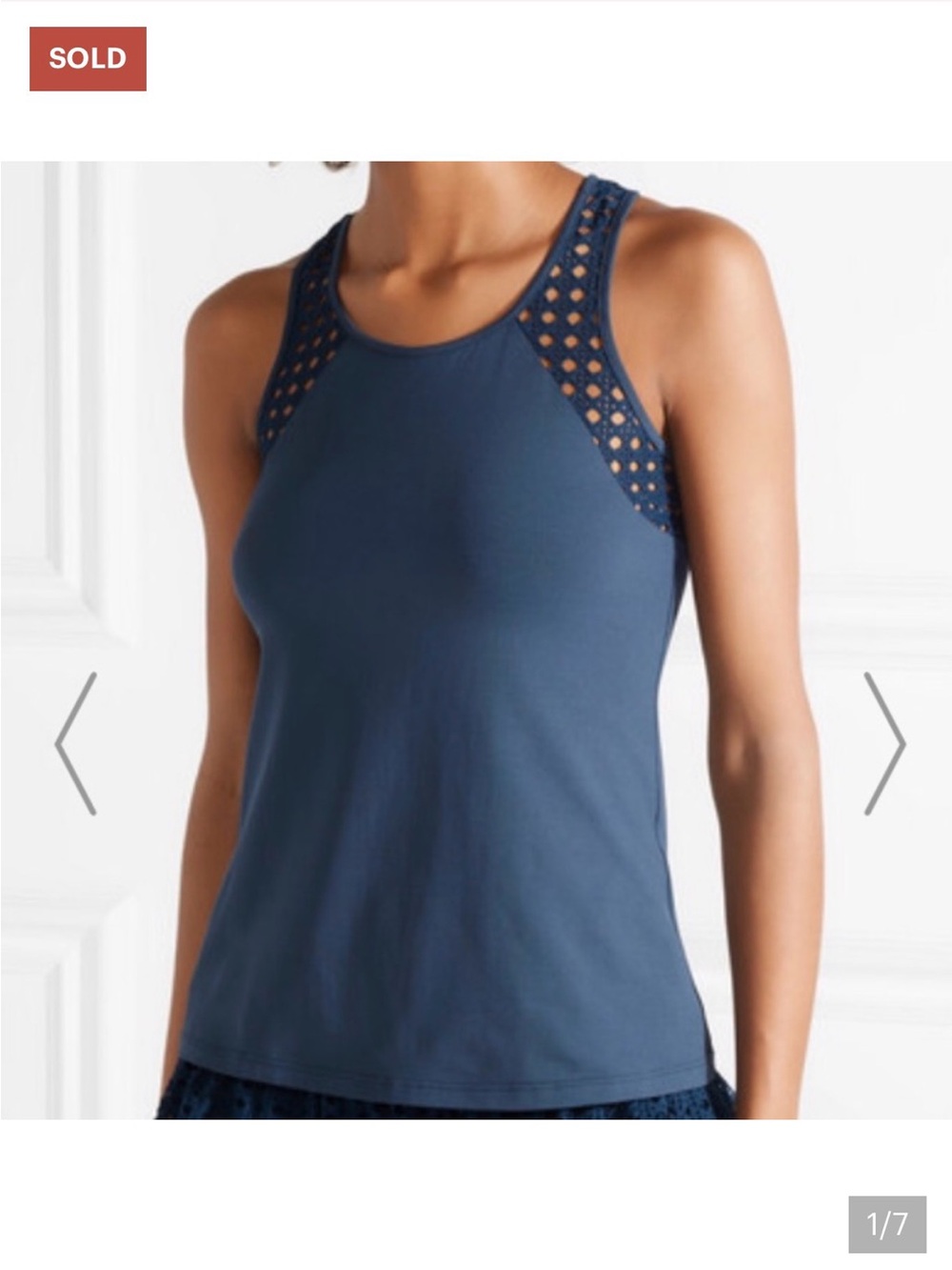 L’Etoile Eyelet-Trim Racerback Tank Top in Navy